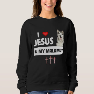 Jag älskar Jesus och min Alaskan Malamute Paws Mam T Shirt