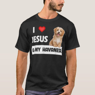 Jag älskar Jesus och min Havanesiska hund Mamma Pa T Shirt