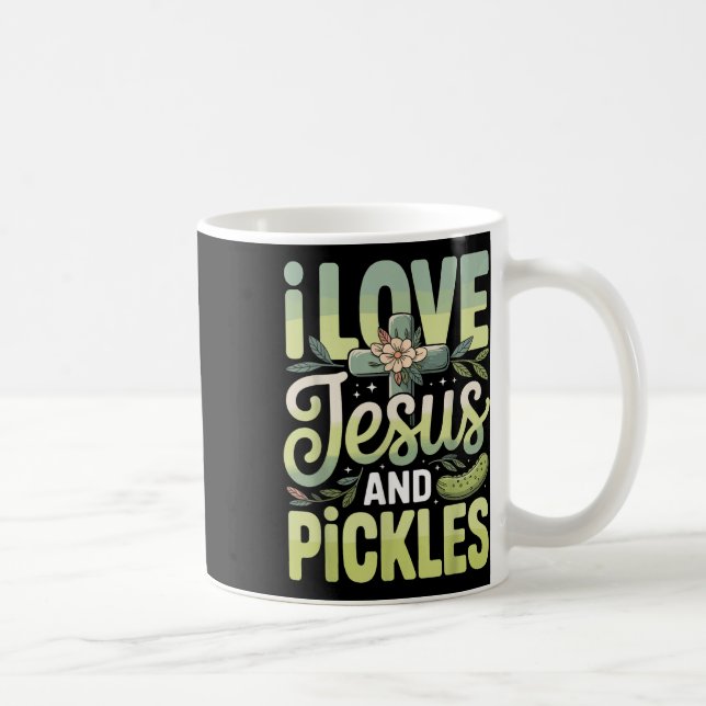 Jag älskar Jesus och pickles  Kaffemugg (Höger)