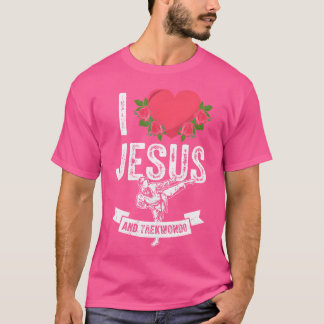 Jag älskar Jesus och Taekwondo-tema kampsport T Shirt