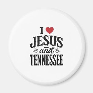Jag älskar Jesus och Tennessee Vintage kristen des Magnet