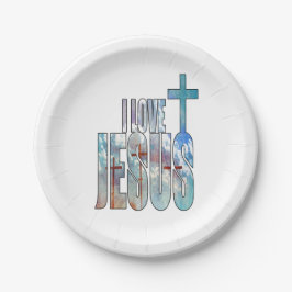 Jag älskar Jesus papperstallrikar