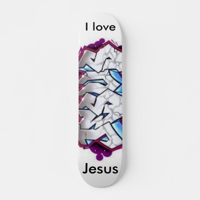 Jag älskar Jesus Skateboard Bräda 19,5 Cm (Framsida)