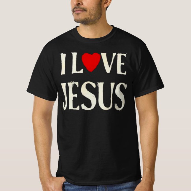 Jag älskar Jesus svart t-shirt (Framsida)