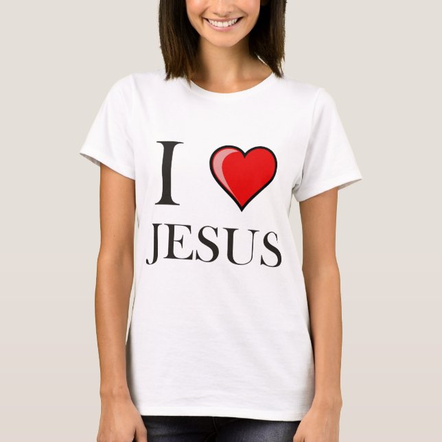 Jag älskar Jesus Tee Shirt (Framsida)