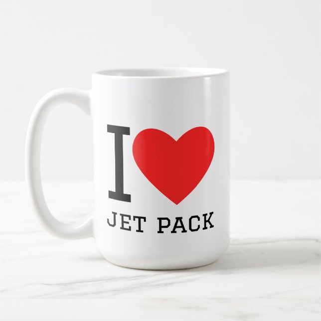 Jag älskar jetpack kaffemugg (Vänster)