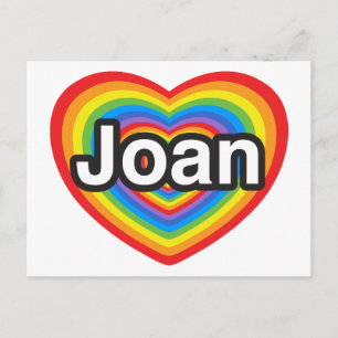 Jag älskar Joan. Jag älskar dig Joan. Hjärta Vykort