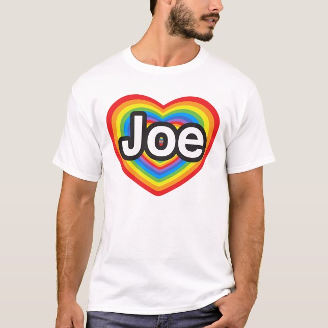 Jag älskar Joe. Jag älskar dig Joe. Hjärta Tee Shirt (Framsida)