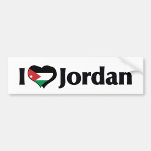 Jag älskar Jordanien flagga Bildekal