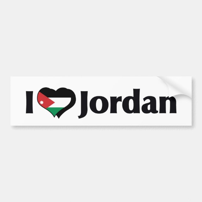 Jag älskar Jordanien flagga Bildekal (Framsidan)