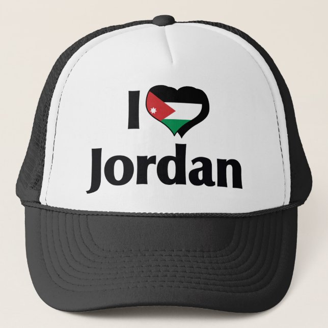 Jag älskar Jordanien flagga Truckerkeps (Framsida)