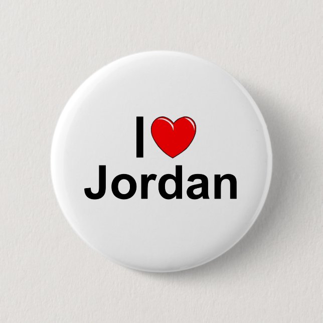 Jag älskar Jordanien (för hjärta) Knapp (Framsida)
