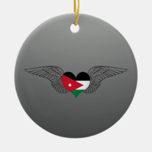 Jag älskar Jordanien - vingar Julgransprydnad Keramik