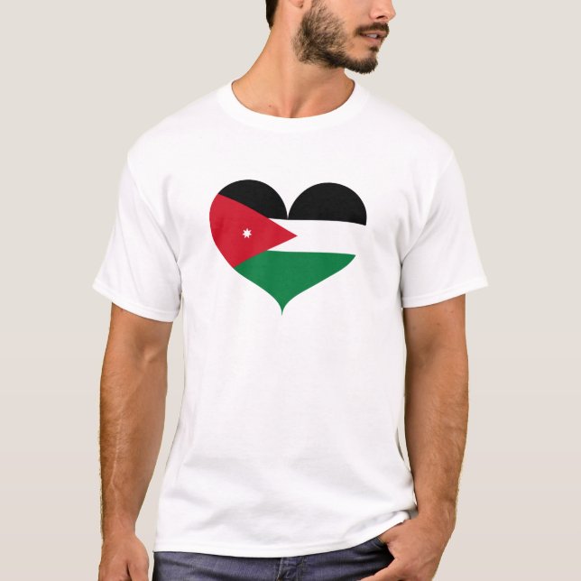 Jag älskar Jordaniens flagga T Shirt (Framsida)