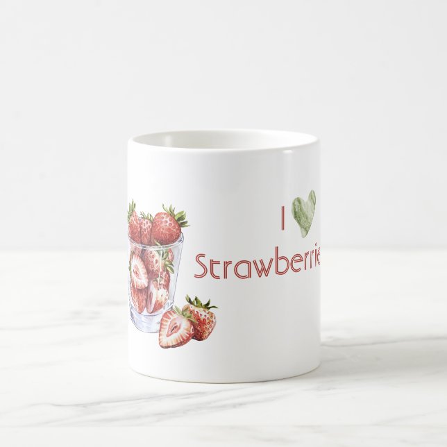 Jag älskar jordgubbar  kaffemugg (Center)