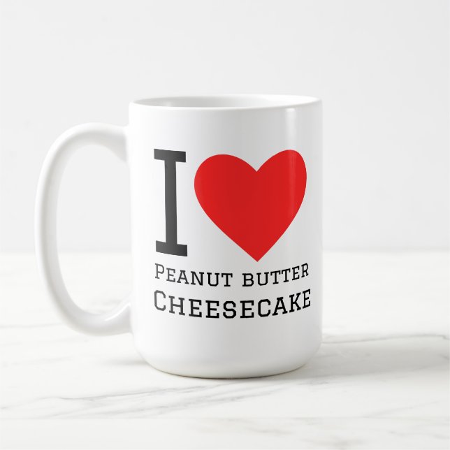 Jag älskar jordnötssmör cheesecake  kaffemugg (Vänster)