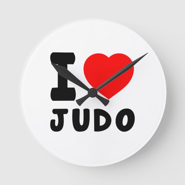 Jag älskar Judo Rund Klocka (Framsida)