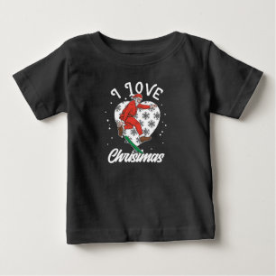Jag älskar jul snowboard Santa Claus rolig T Shirt