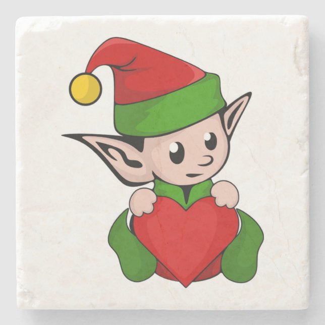 "JAG ÄLSKAR JUL" TOMTE UNDERLÄGG STEN (Framsidan)