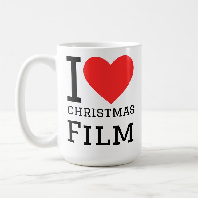 Jag älskar julfilm kaffemugg (Vänster)