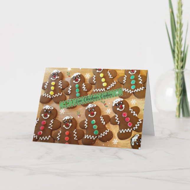 Jag älskar julgodis - Färgglatt pepparkaksgod Kort (Framsida)