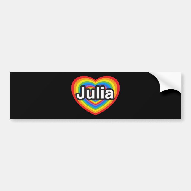 Jag älskar Julia. Jag älskar dig Julia. Hjärta Bildekal (Framsidan)