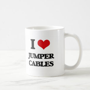 Jag älskar jumperkablar kaffemugg