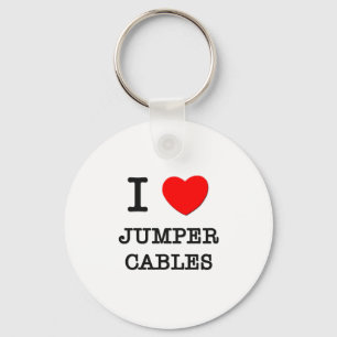 Jag älskar jumperkablar nyckelring