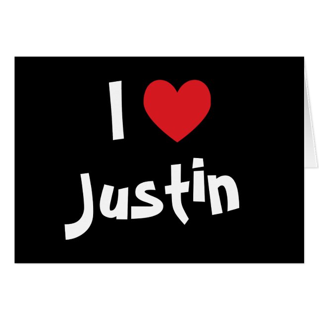 Jag älskar Justin Hälsningskort (Framsidan Horizontal)
