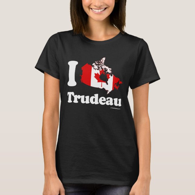 Jag älskar Justin Trudeau Tee Shirt (Framsida)