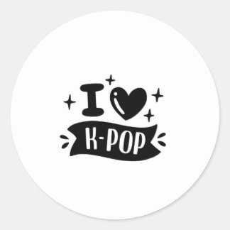 Jag älskar K-Pop-dekal Runt Klistermärke