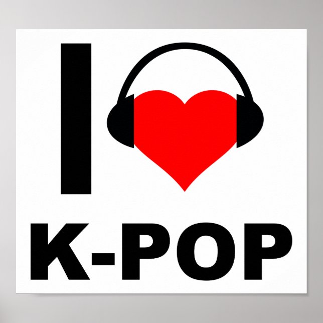 Jag älskar K-Pop Rolig Affisch (Framsidan)