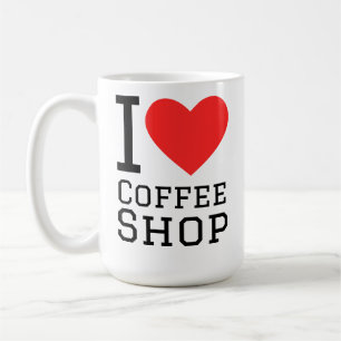 Jag älskar kafé kaffemugg
