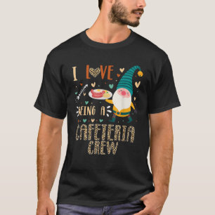 Jag älskar kafépersonal Gnom besättning Matchande T Shirt