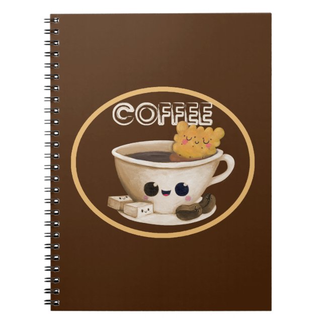 Jag älskar kaffe anteckningsbok med spiral (Framsidan)