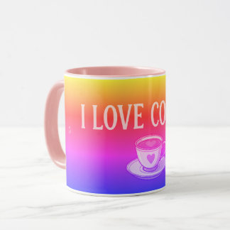 Jag älskar kaffe färgglatt mugg