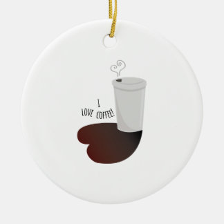Jag älskar kaffe julgransprydnad keramik