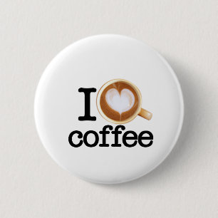 Jag älskar kaffe knapp