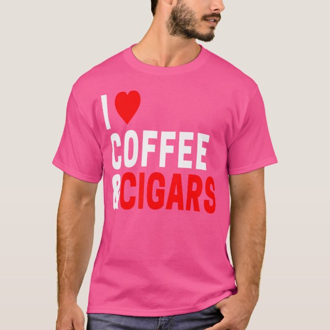 Jag älskar kaffe och cigarrer t shirt (Framsida)