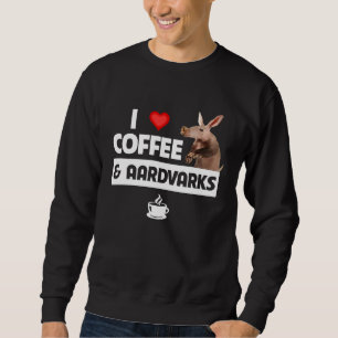 Jag älskar kaffe och jordsvin myrpiggsvin dricker lång ärmad tröja