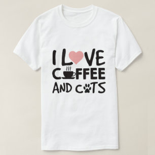 Jag älskar kaffe och katter t shirt