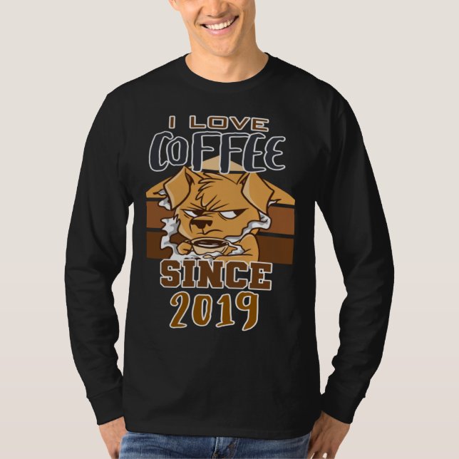 Jag älskar kaffe sedan 2019 t shirt (Framsida)