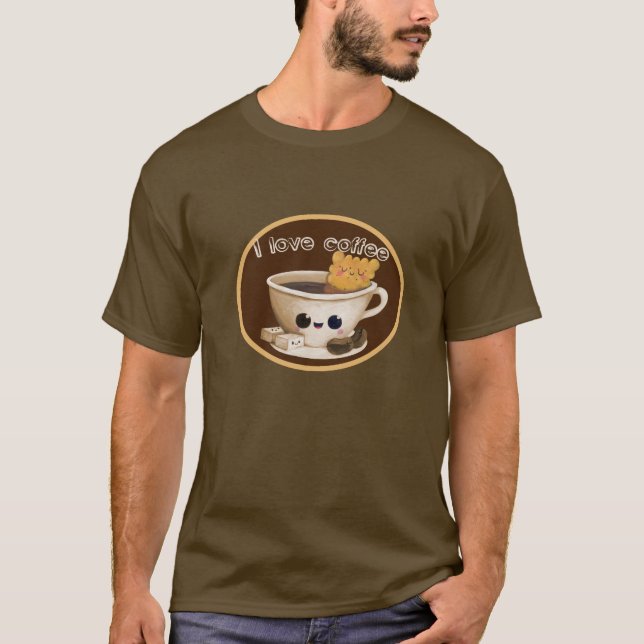 Jag älskar kaffe t shirt (Framsida)