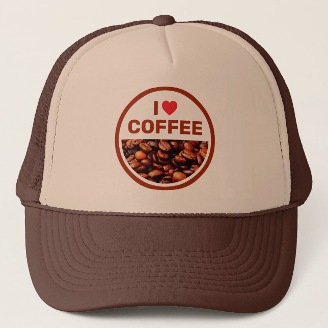 Jag älskar kaffe™ Truckerhatt Keps (Framsida)