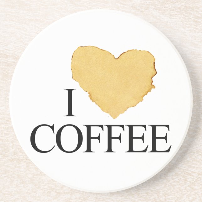 Jag älskar kaffe underlägg sandsten (Framsidan)