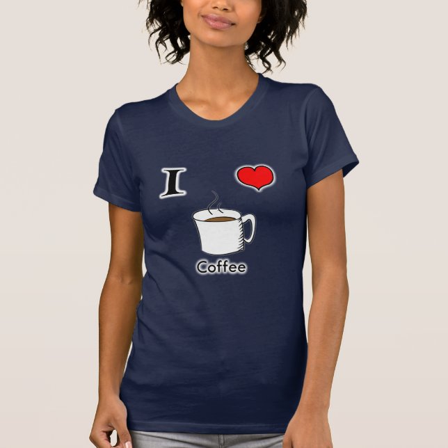 Jag älskar kaffekvinnor t-shirt (Framsida)