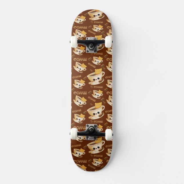 Jag älskar kaffemönster skateboard bräda 20 cm (Framsida)