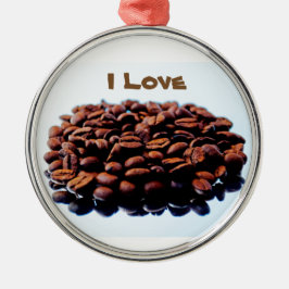 Jag älskar kaffets arom julgransprydnad metall