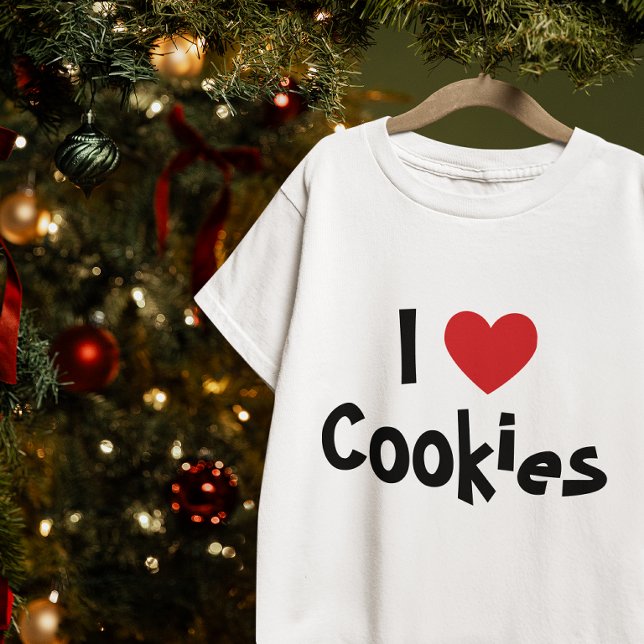 Jag älskar kakor rött hjärta tröja (I Love Cookies T-Shirt)