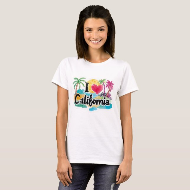 Jag älskar Kalifornien  T Shirt (Hel framsida)